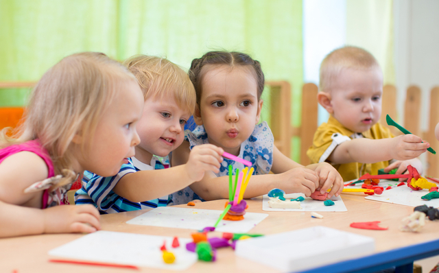 Children playing with Toys