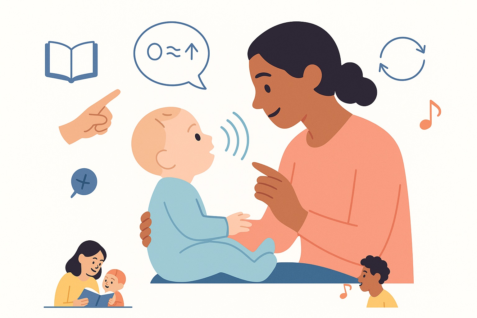 A science-backed guide to boosting your baby’s language from day one: responsive talk, reading aloud, parentese, conversational turns, bilingual tips, red flags, and FAQs.