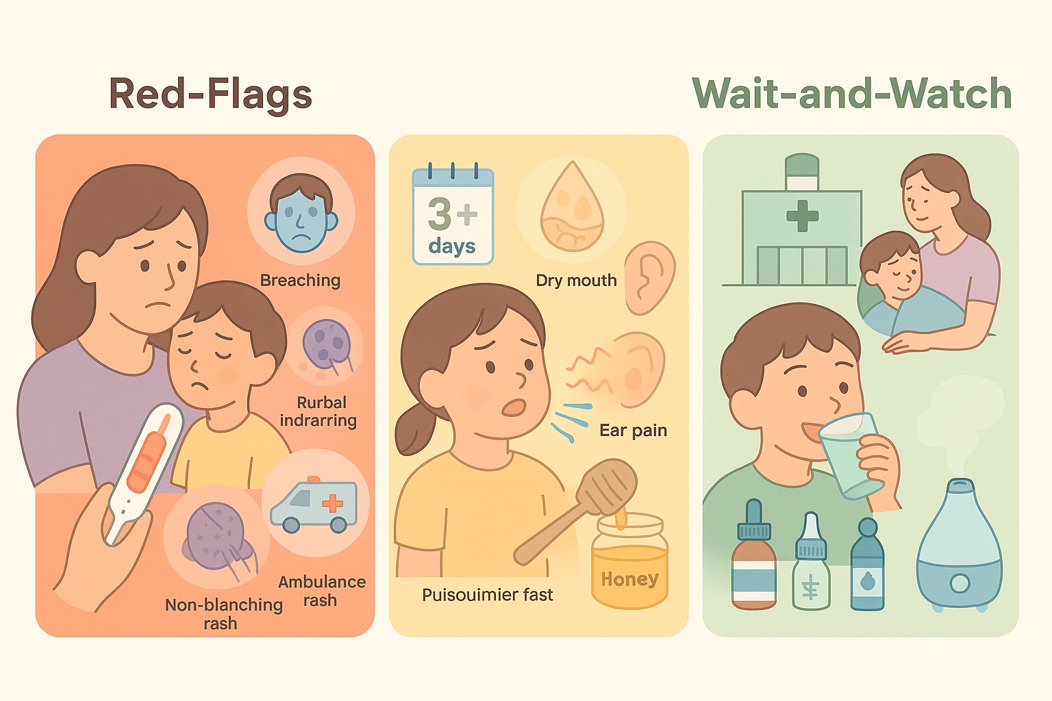 Fever, Cough & Runny Nose in Kids: Red-Flags vs. Wait-and-Watch