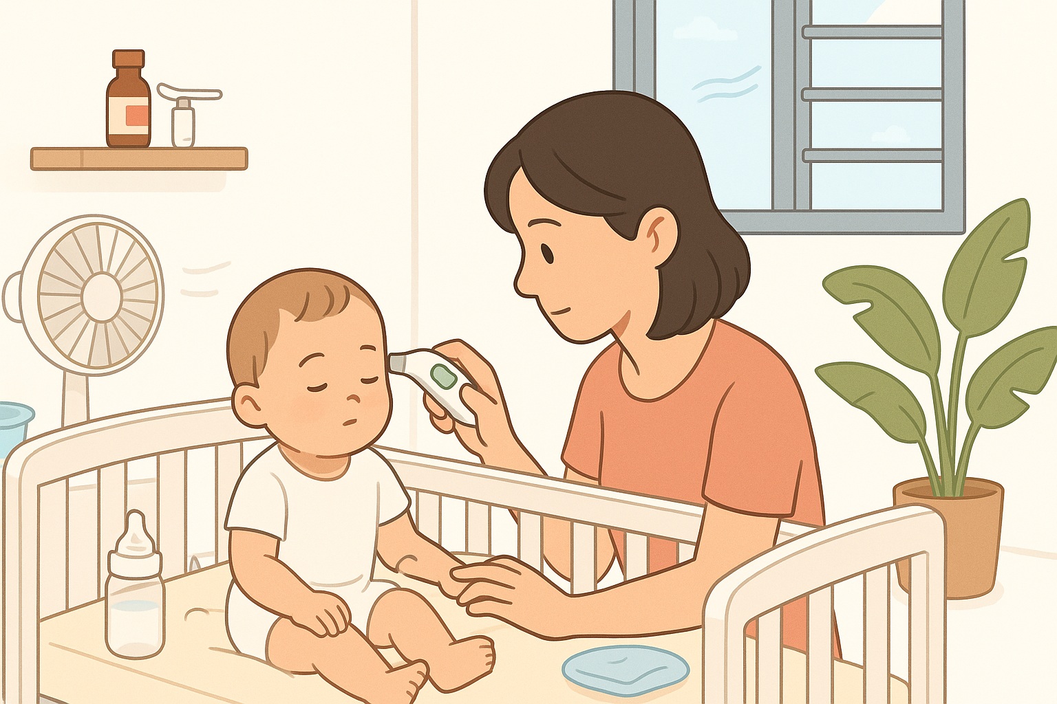 Practical, evidence-based steps Singapore parents can take when a baby under 2 has a fever: how to check temperature, when to see a doctor, safe dosing for paracetamol/ibuprofen, and common myths.
