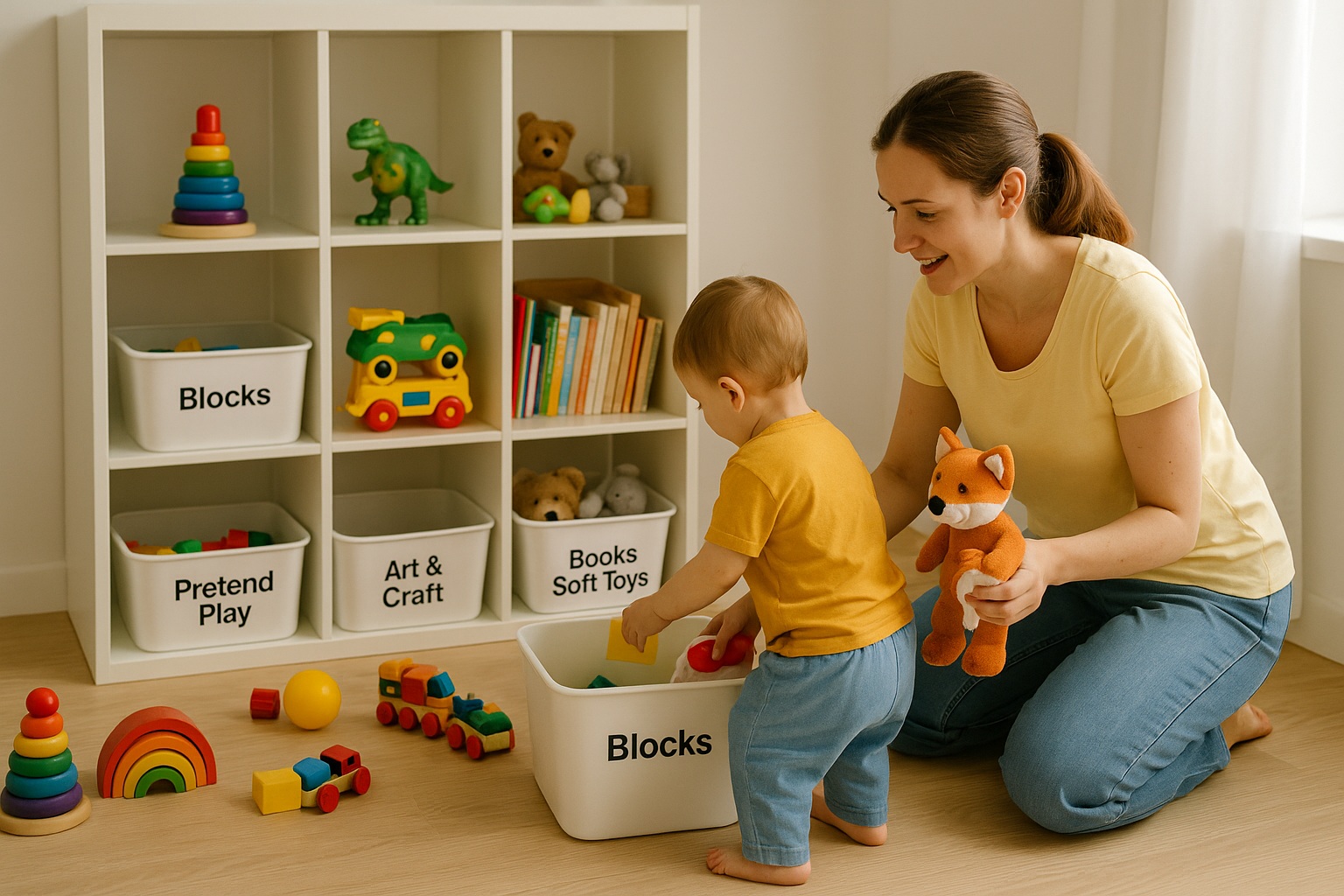 Evidence-based tips to keep kids’ toys organised and clean: how often to clean, safe methods, storage systems, rotation, and when to replace toys.