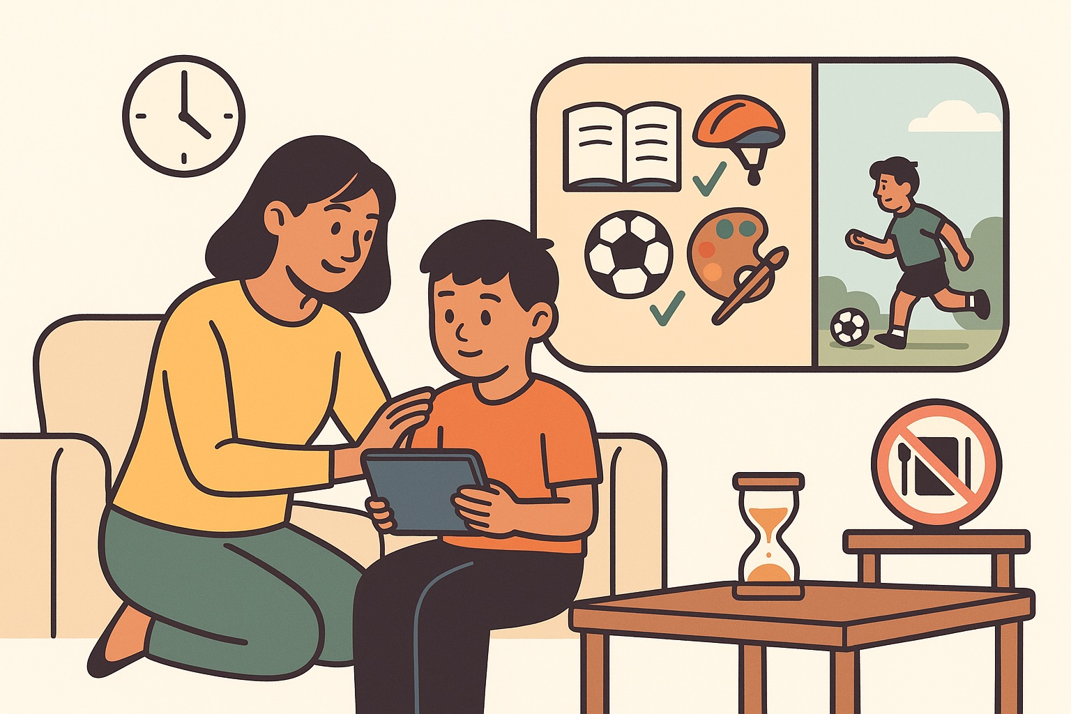 A practical, research-informed guide for parents on handling excessive screen time. Includes clear steps, a sample schedule, FAQs, and schema.org markup.