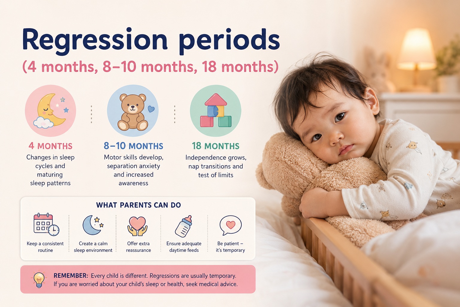  Baby Sleep Regression Periods: 4 Months, 8–10 Months and 18 Months