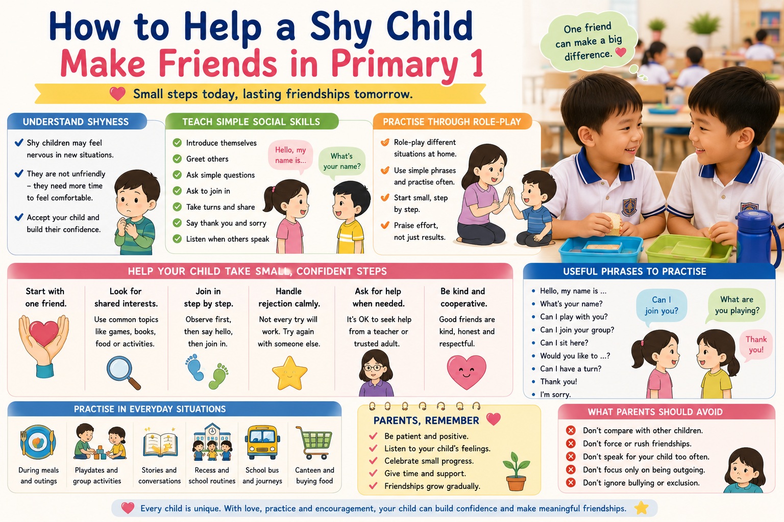 How to Help a Shy Child Make Friends in Primary 1