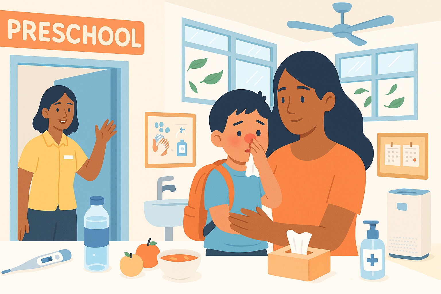 Starting preschool often means more sniffles. 