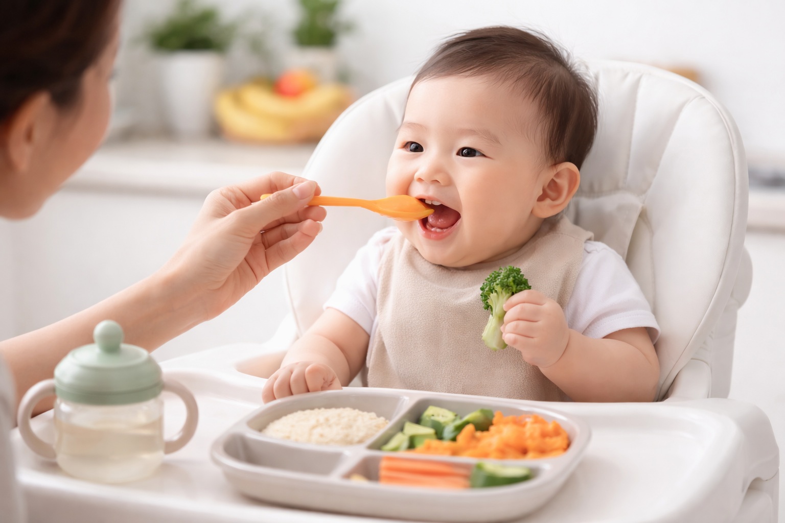 A Singapore-friendly guide to starting solids: when to begin, signs your baby is ready, best first foods (including iron-rich options), and practical portion sizes by age.