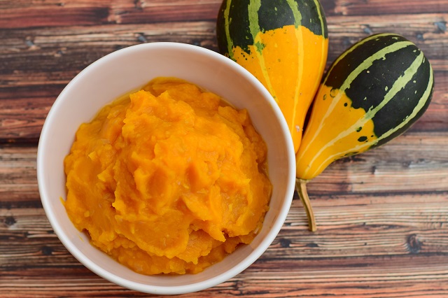 Savory pumpkin puree for 8 months to 10 months old baby